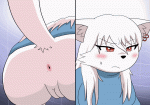  1girl animated anthro anus blushing bottomless cat crowning gape pov red_eyes relief scat squatting straining vagina  rating:Safe score:11 user:Anonymous