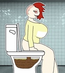  artist:half big_breasts female hyper red_hair scat shae toilet  rating:Explicit score:5 user:HalfGood