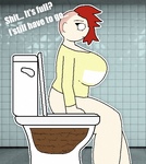  artist:half big_breasts female hyper red_hair scat shae toilet  rating:Explicit score:5 user:HalfGood