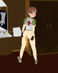  1girl brown_hair capcom pee rebecca_chambers resident_evil scat standing  rating:Explicit score:5 user:unsung_soldier